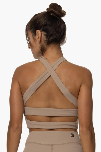 Pupukea Cross Over Sports Bra - Mocha