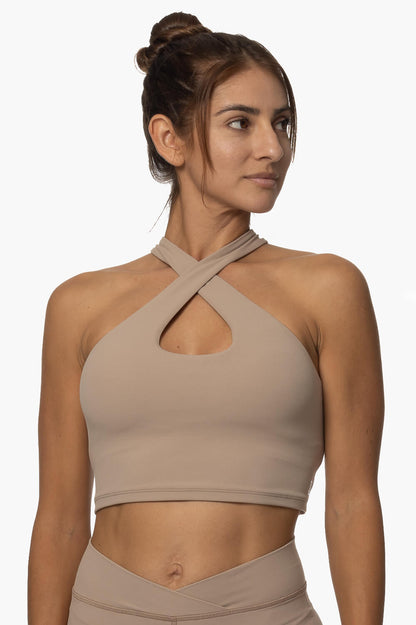  Pupukea Cross Over Sports Bra - Mocha