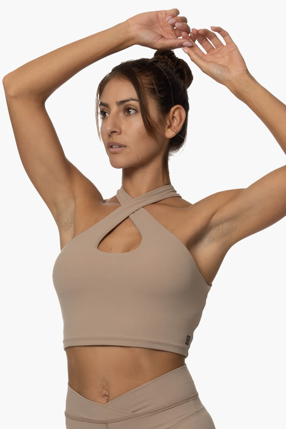  Pupukea Cross Over Sports Bra - Mocha