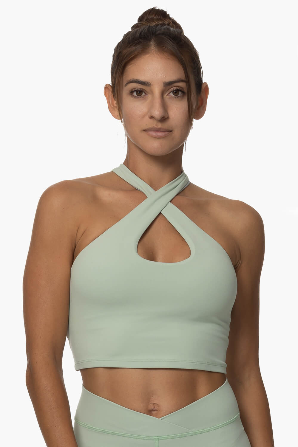  Pupukea Cross Over Sports Bra - Pistachio