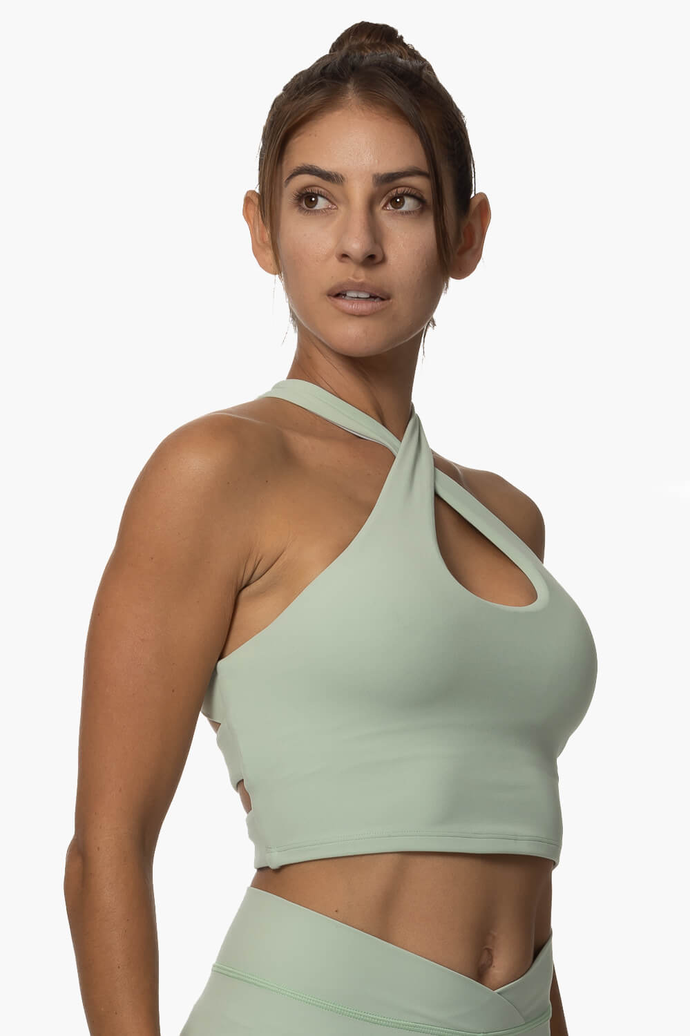  Pupukea Cross Over Sports Bra - Pistachio
