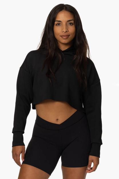  Cardiff Cropped Hoodie - Black