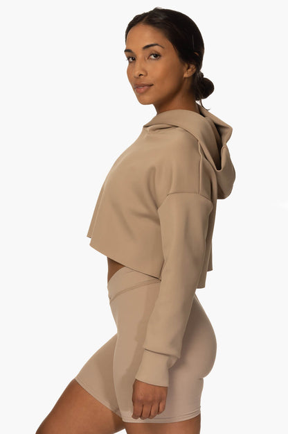  Cardiff Cropped Hoodie - Mocha