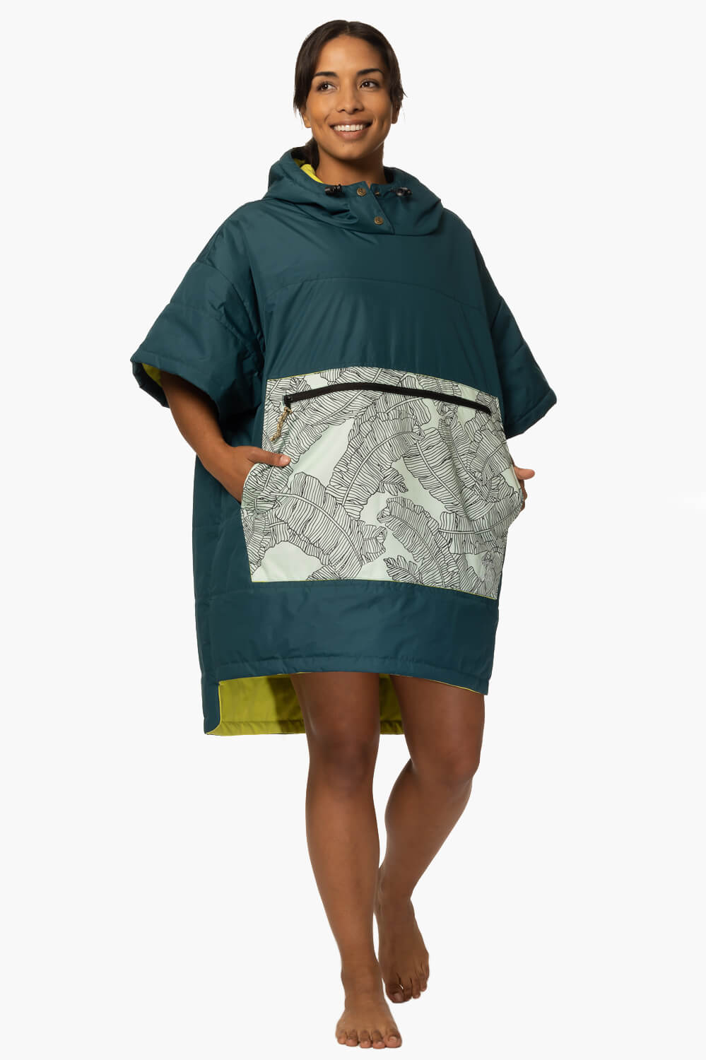  Voited Poncho - Deep Teal