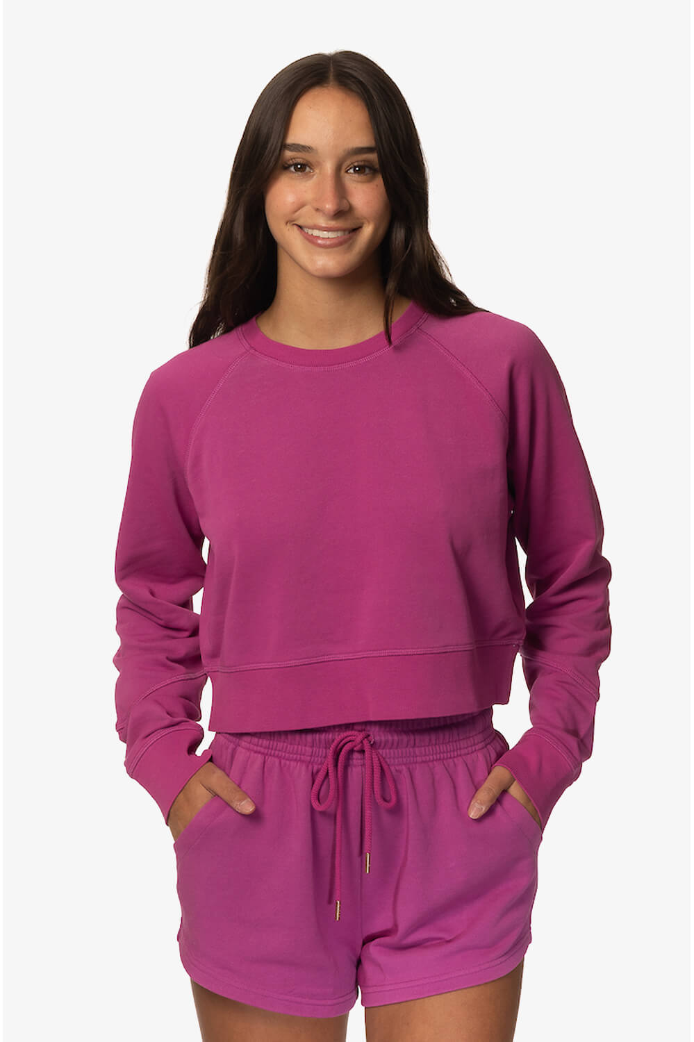  Brynn Cropped French Terry Crewneck - Leucadia