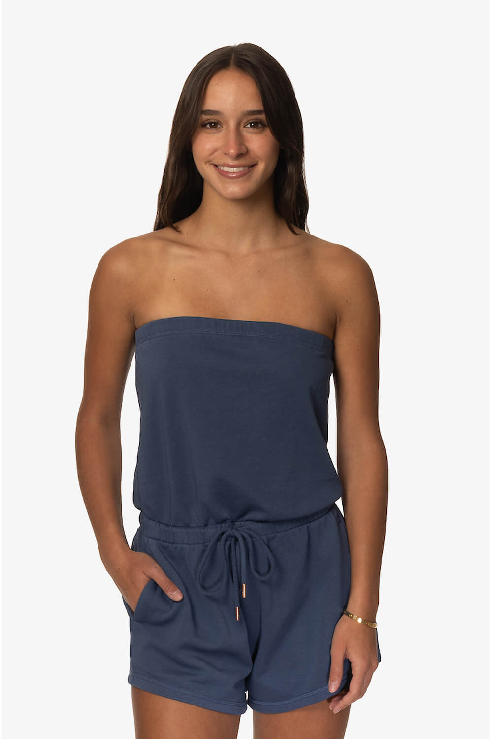  Payton French Terry Romper - Laguna