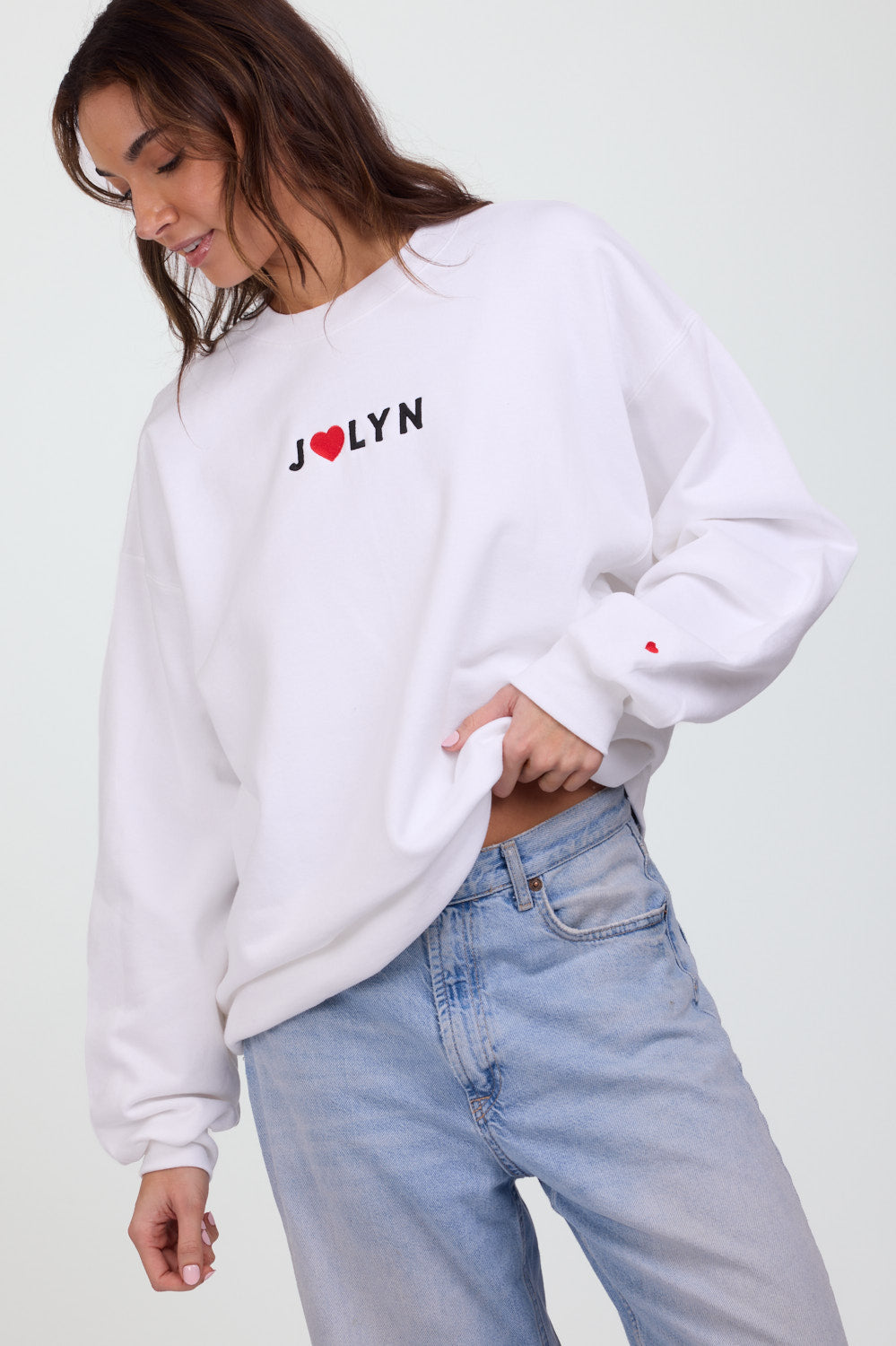  Roxanne Oversized Fleece Crewneck - JOLYN Heart