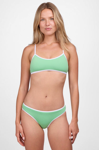 Whitney Bikini Bottom - Green Apple Contrast