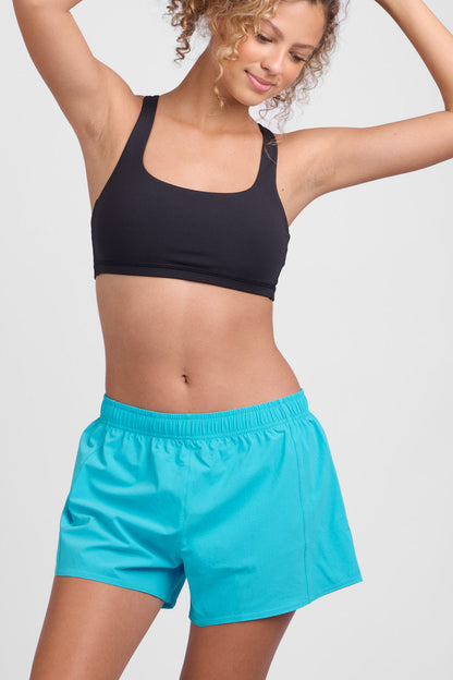  Janie 2.0 High Waisted Run Short - Cyan Blue
