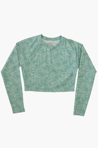  Moana Long Sleeved Crop Rashie - Del Mar