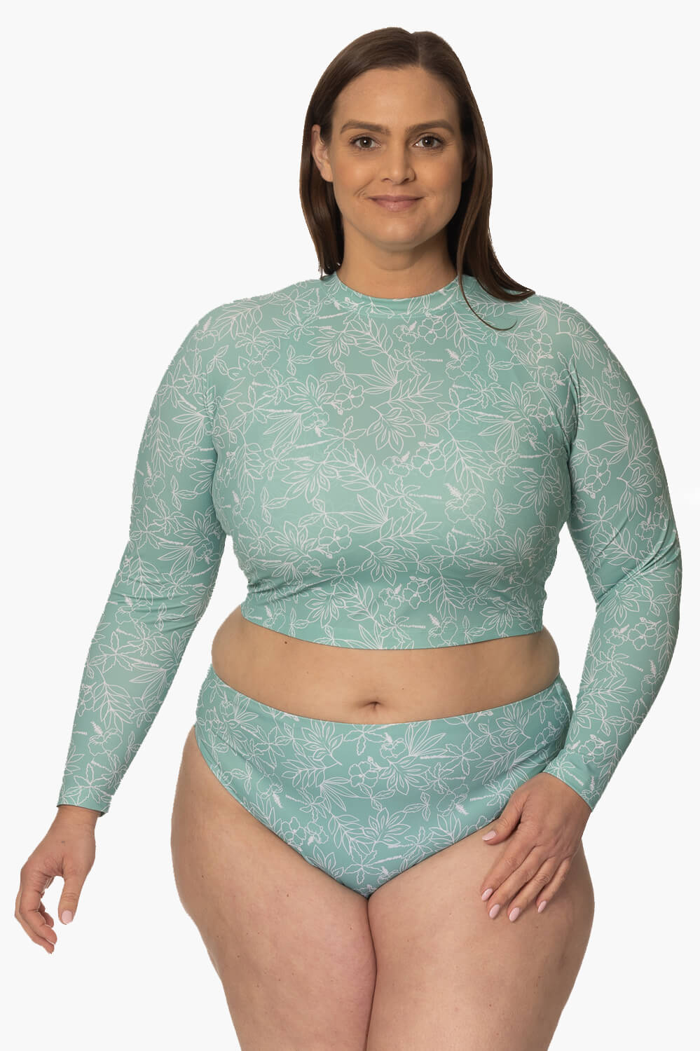  Moana Long Sleeved Crop Rashie - Del Mar