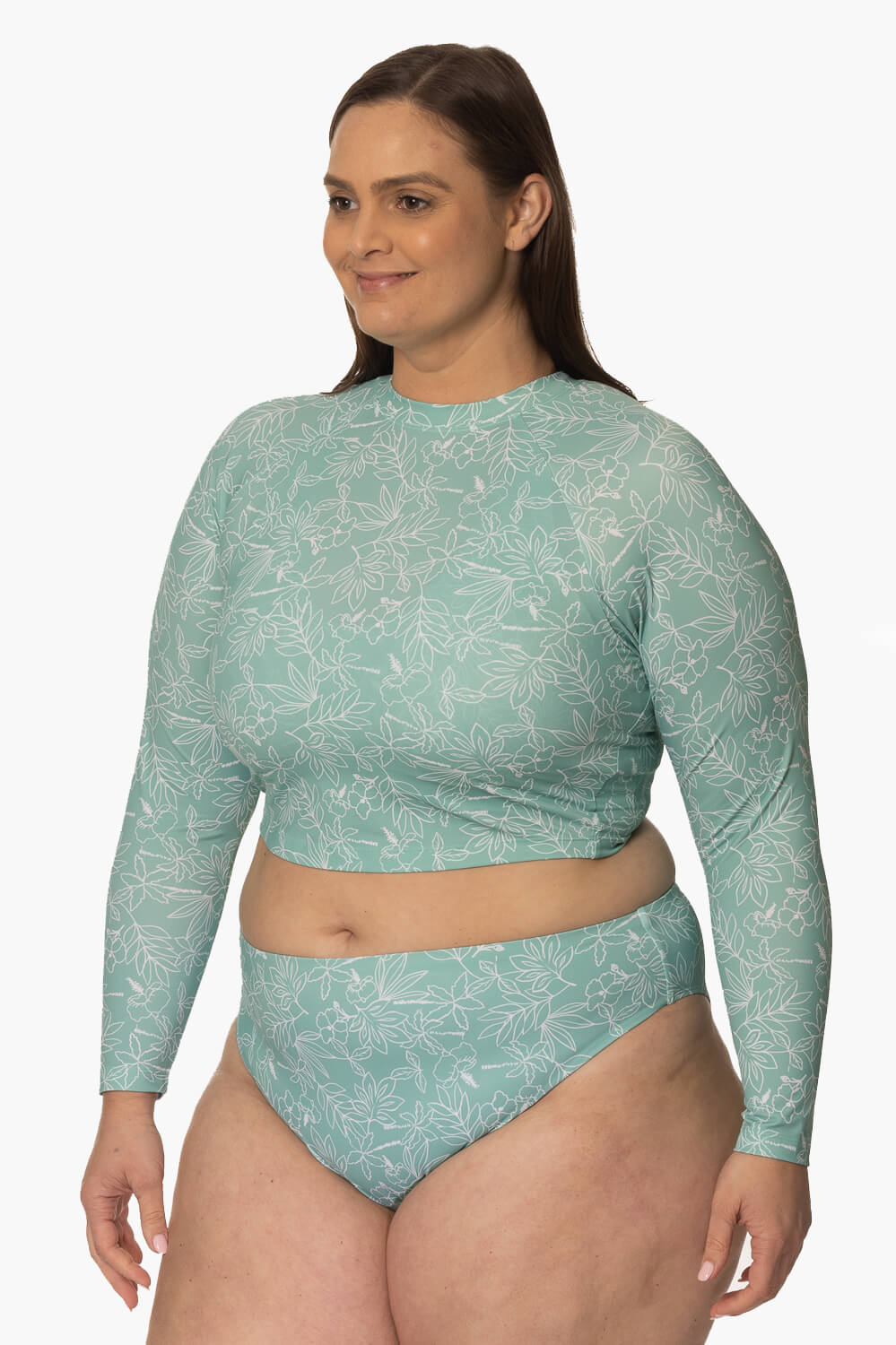  Moana Long Sleeved Crop Rashie - Del Mar