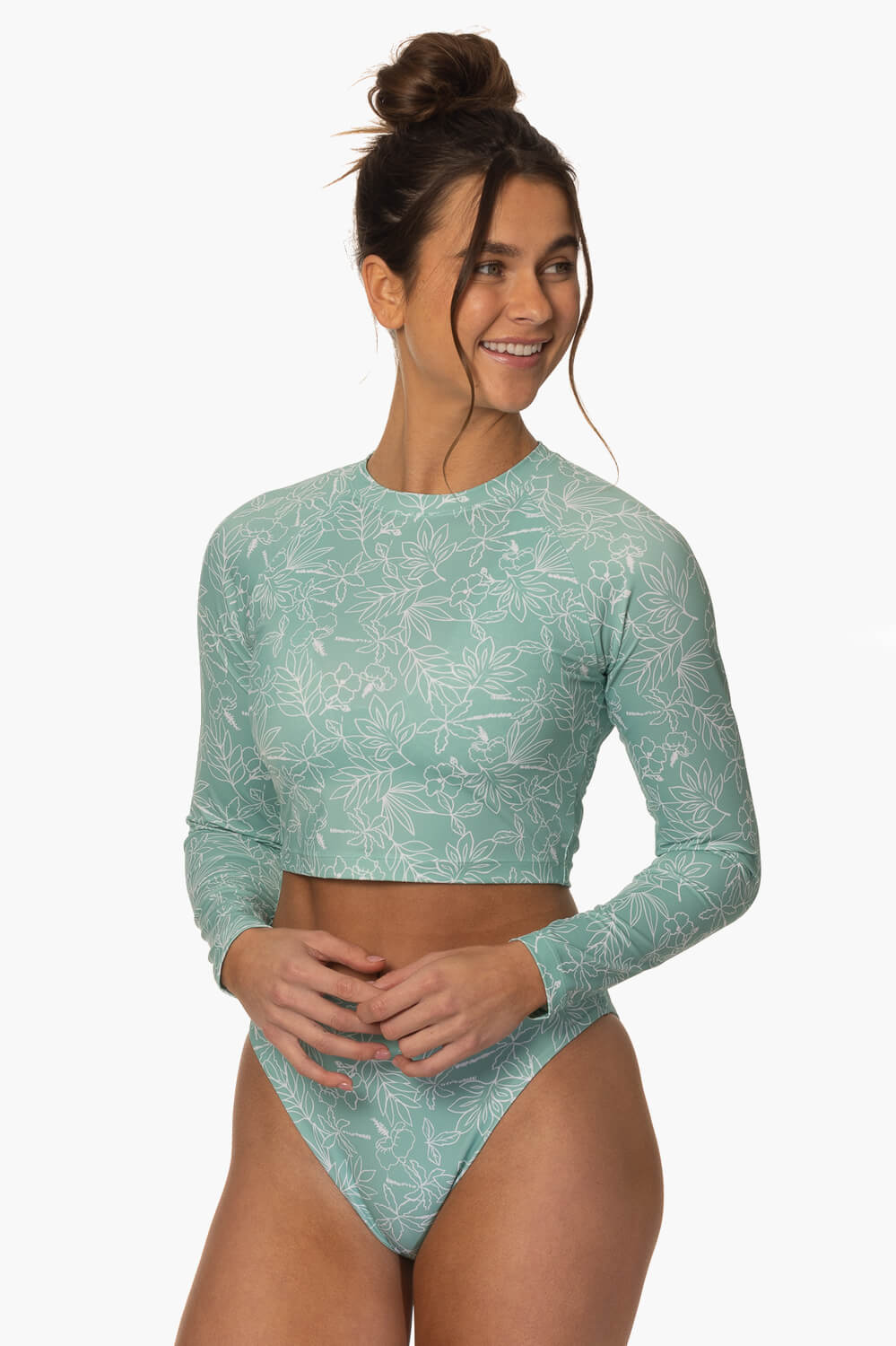  Moana Long Sleeved Crop Rashie - Del Mar