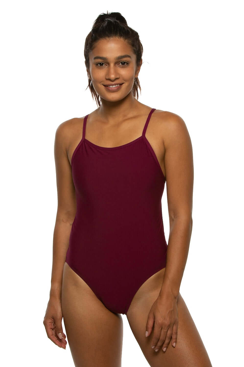  Devon Swim Onesie - Cabernet