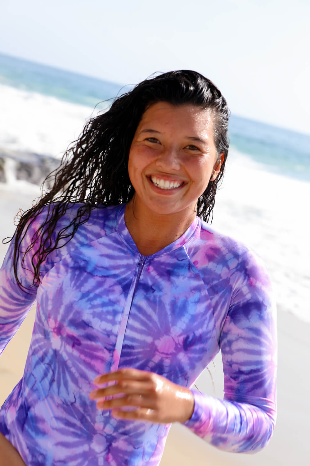  Paloma Long Sleeve Zip-Up Surf One Piece - Revolve