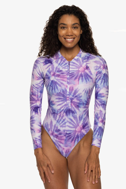  Paloma Long Sleeve Zip-Up Surf One Piece - Revolve