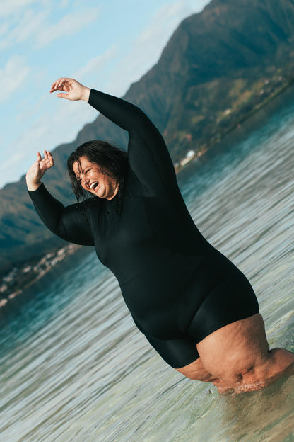  Elizabeth Zip-Up Surf Suit - Black