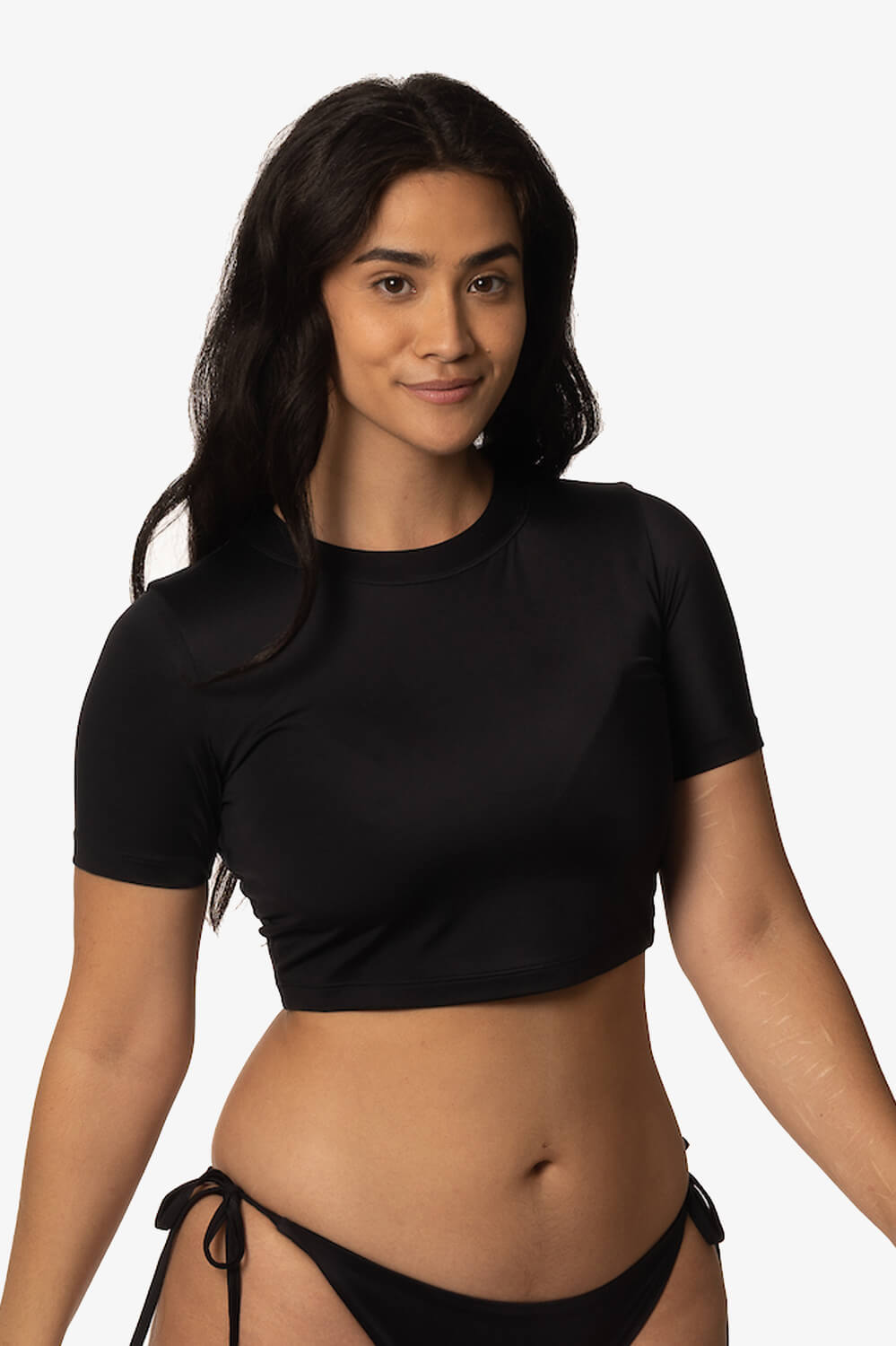  Aurora Short Sleeved Crop Rashie - Black