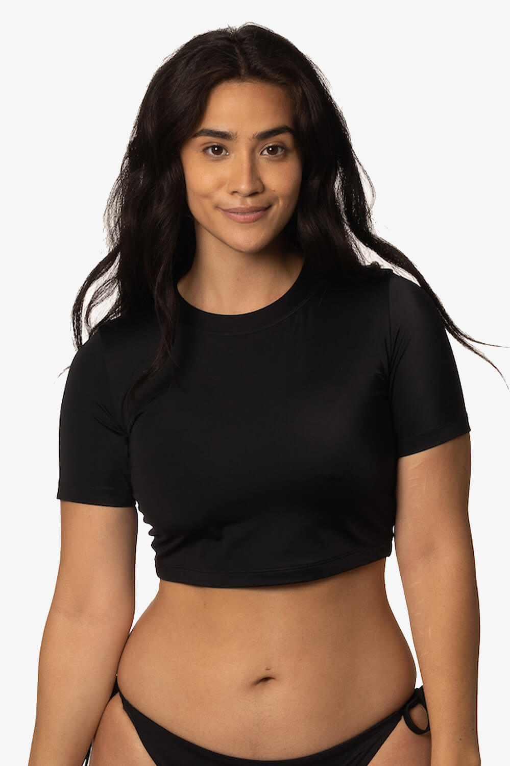  Aurora Short Sleeved Crop Rashie - Black