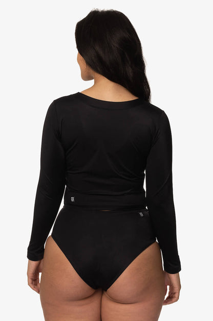  Freya Long Sleeved Crop Rashie - Black