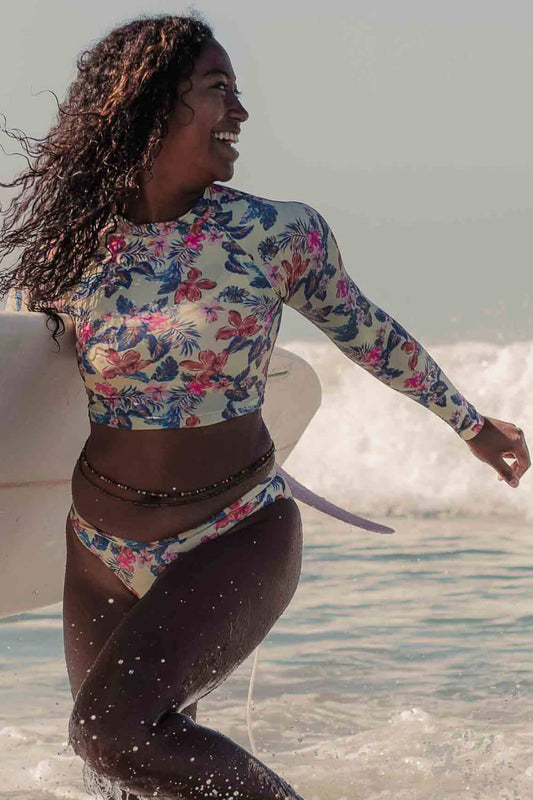  Moana Long Sleeved Crop Rashie - Catalina Island