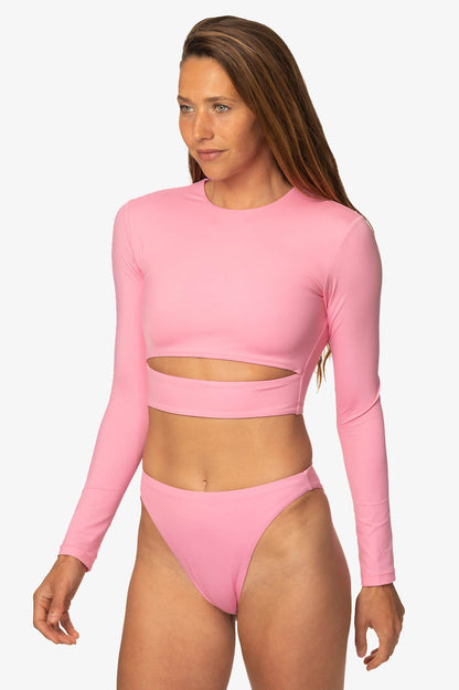  Taranaki Long Sleeved Crop Cut-Out Rashie - Dazzle
