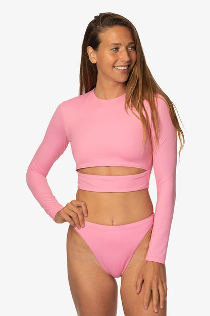  Taranaki Long Sleeved Crop Cut-Out Rashie - Dazzle