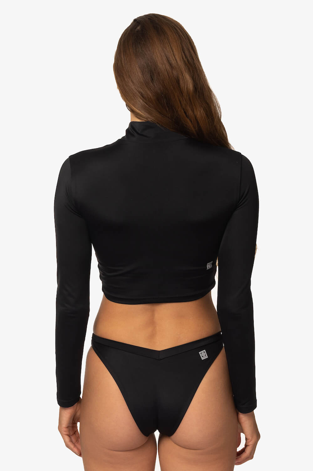  Tofino Long Sleeved Crop 1/4 Zip-up Rashie - Black