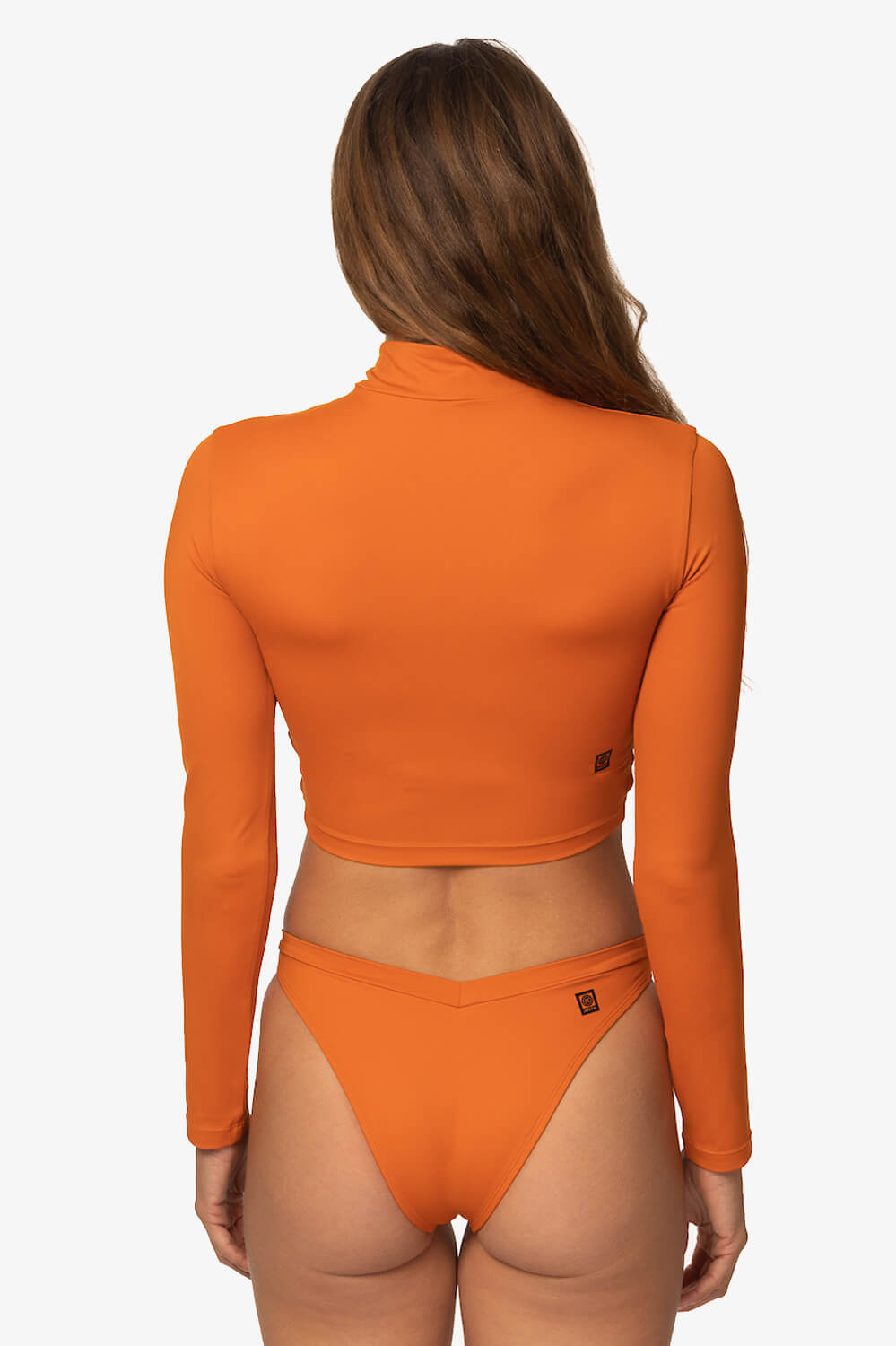  Tofino Long Sleeved Crop 1/4 Zip-up Rashie - Ginger