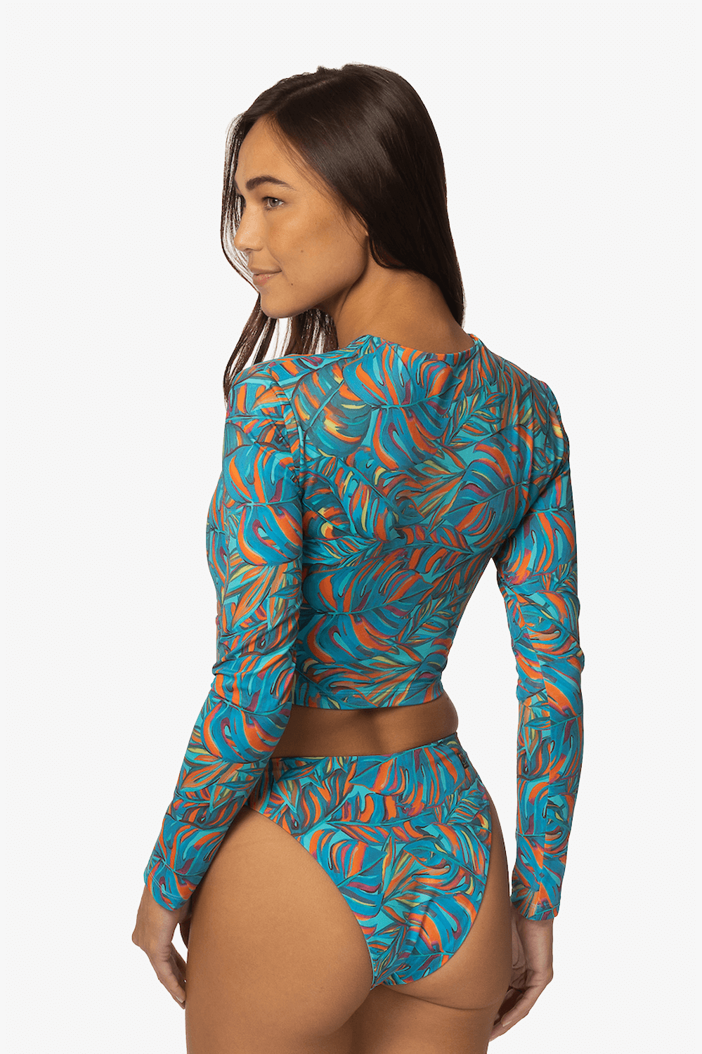 Taranaki Long Sleeved Crop Cut-Out Rashie - Paradise