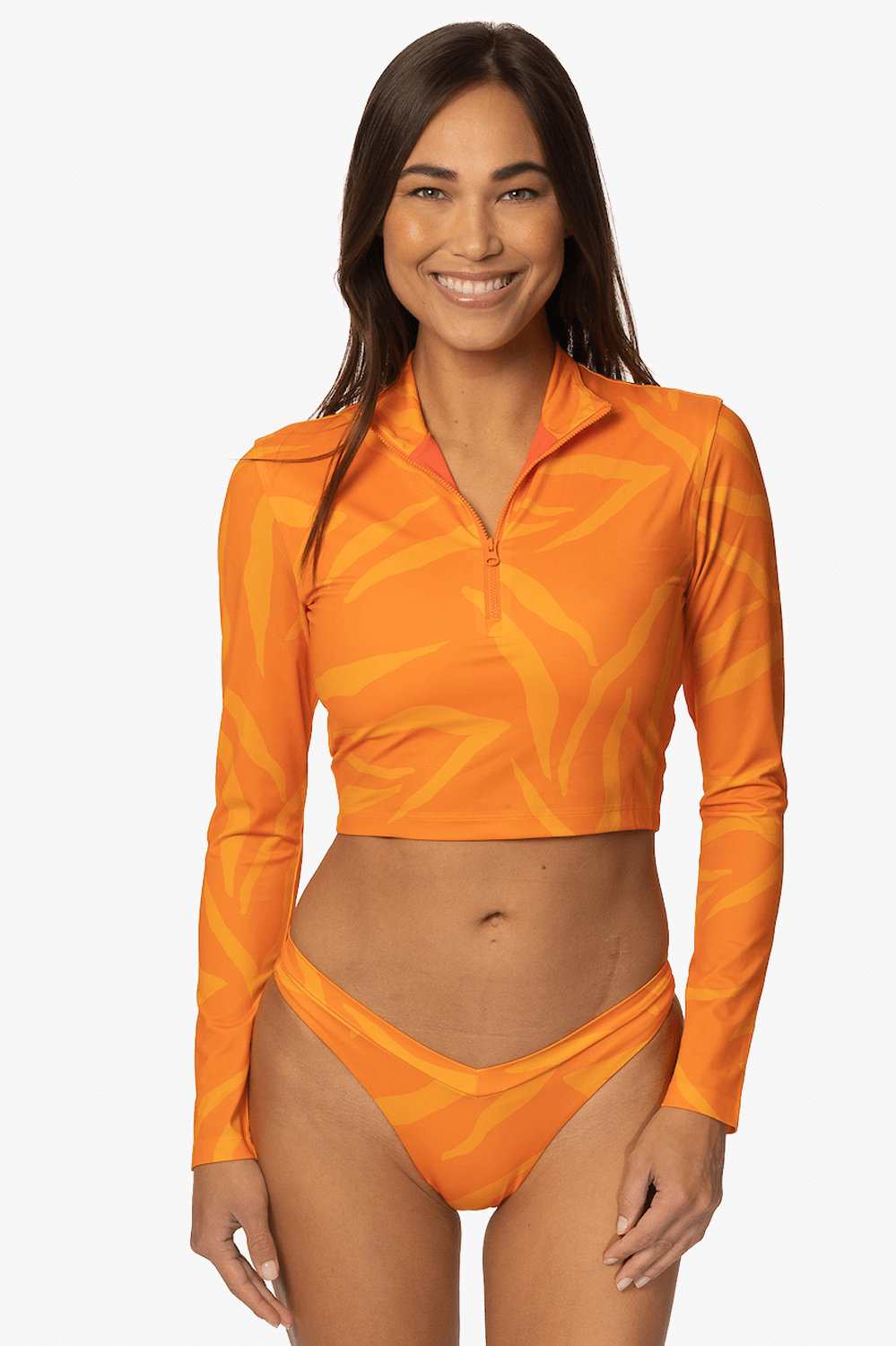  Tofino Long Sleeved Crop 1/4 Zip-up Rashie - Pyramid