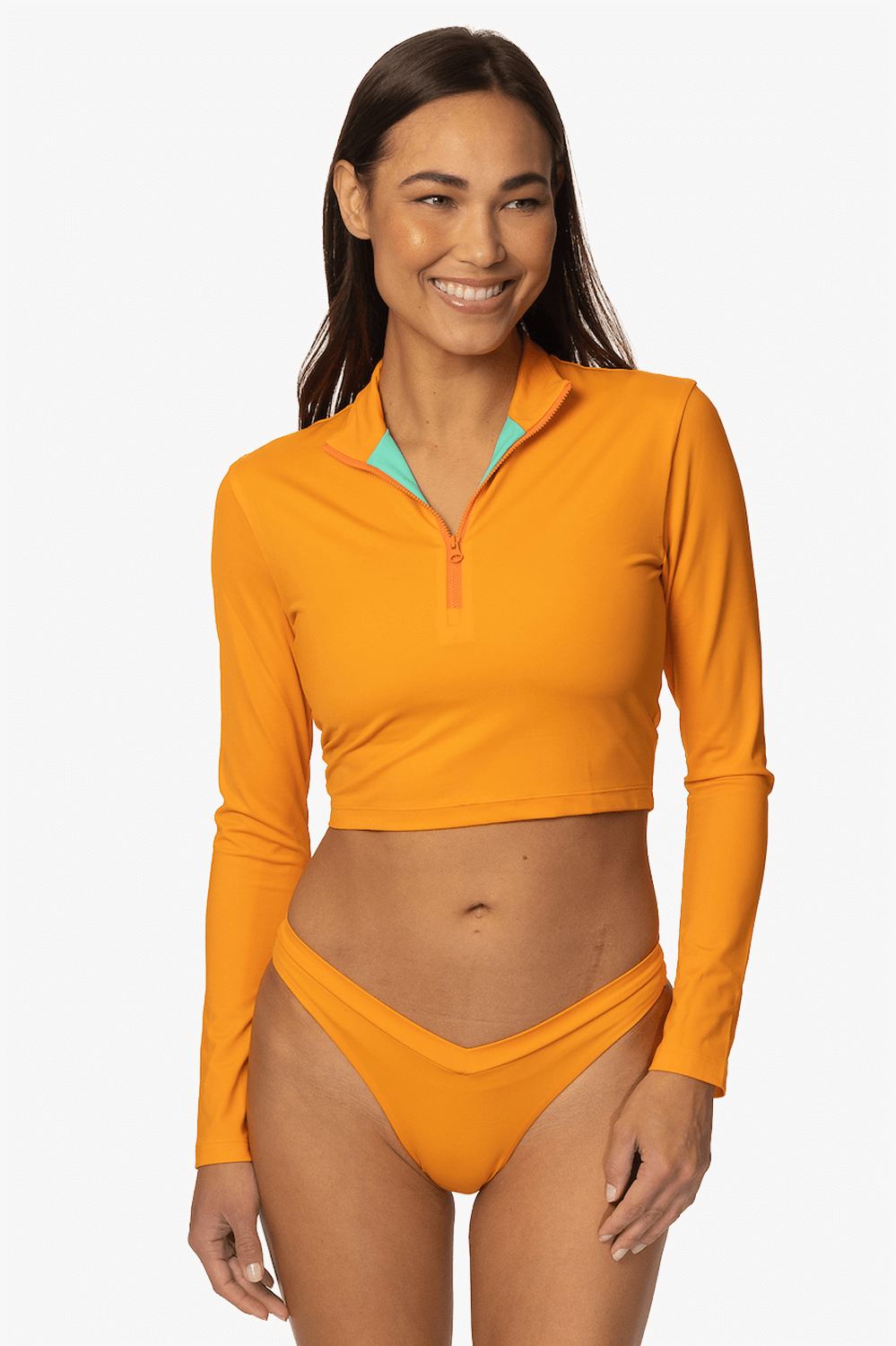  Tofino Long Sleeved Crop 1/4 Zip-up Rashie - Harmony