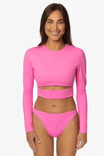  Taranaki Long Sleeved Crop Cut-Out Rashie - Passion