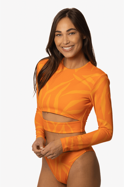  Taranaki Long Sleeved Crop Cut-Out Rashie - Pyramid