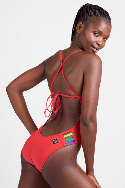  Gavin One Piece Swimsuit - Candy Apple Contrast