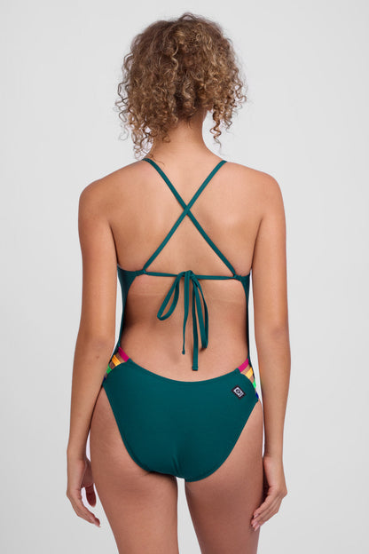  Gavin One Piece Swimsuit - Peacock Contrast