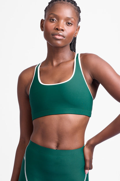  Molly Sports Bra - Basil Contrast